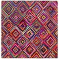 thumbnail image 1 of SAFAVIEH Nantucket Kline Geometric Diamonds Cotton Area Rug, Multi, 8' x 8' Square, 1 of 9
