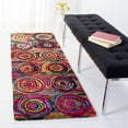 thumbnail image 1 of SAFAVIEH Nantucket Marta Geometric Circles Cotton Runner Rug, Pink/Multi, 2'3" x 12', 1 of 6