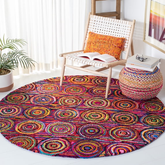 SAFAVIEH Nantucket NAN143A Handmade Pink / Multi Rug
