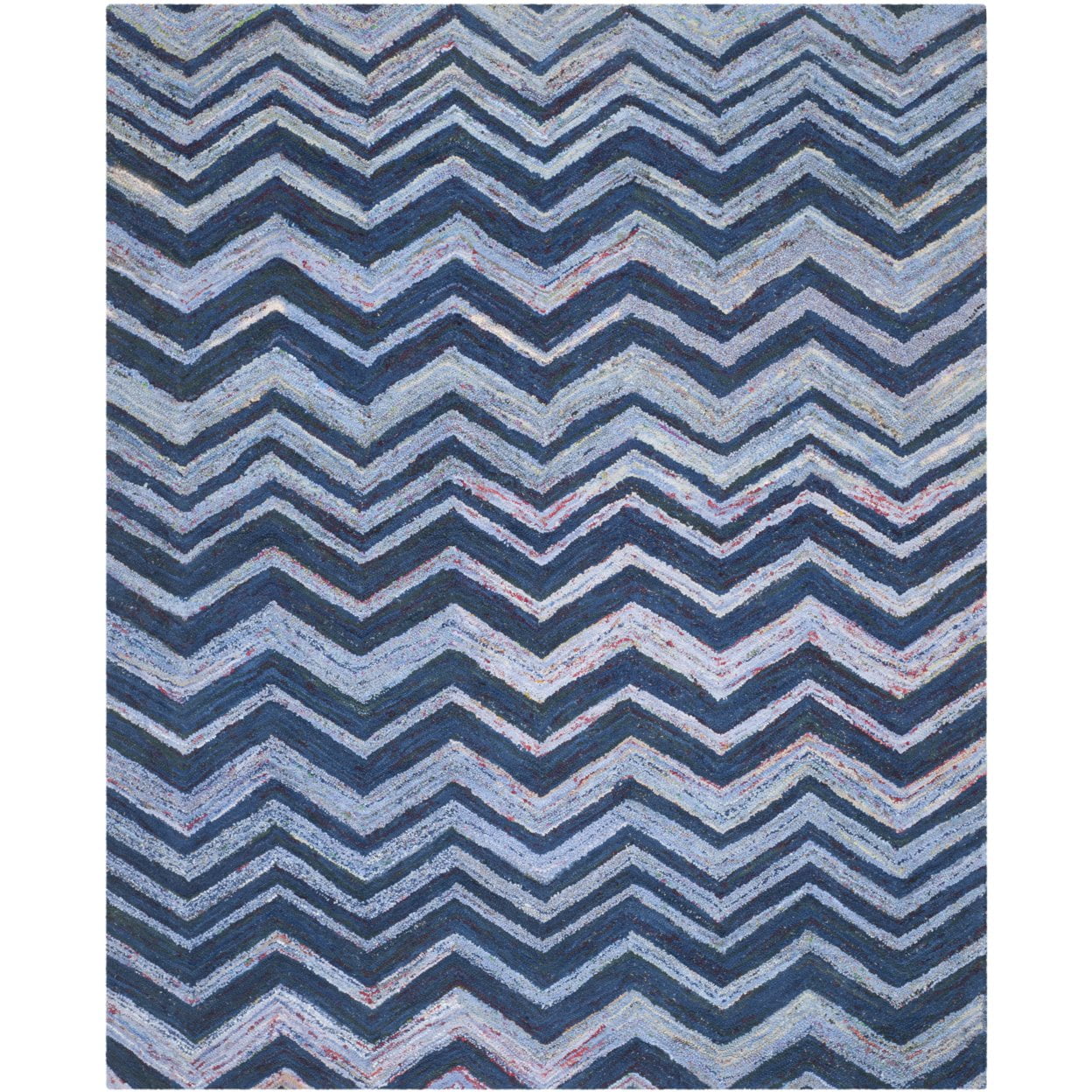 Handmade Blue Cotton Tufted 6' x 9' Area Rug