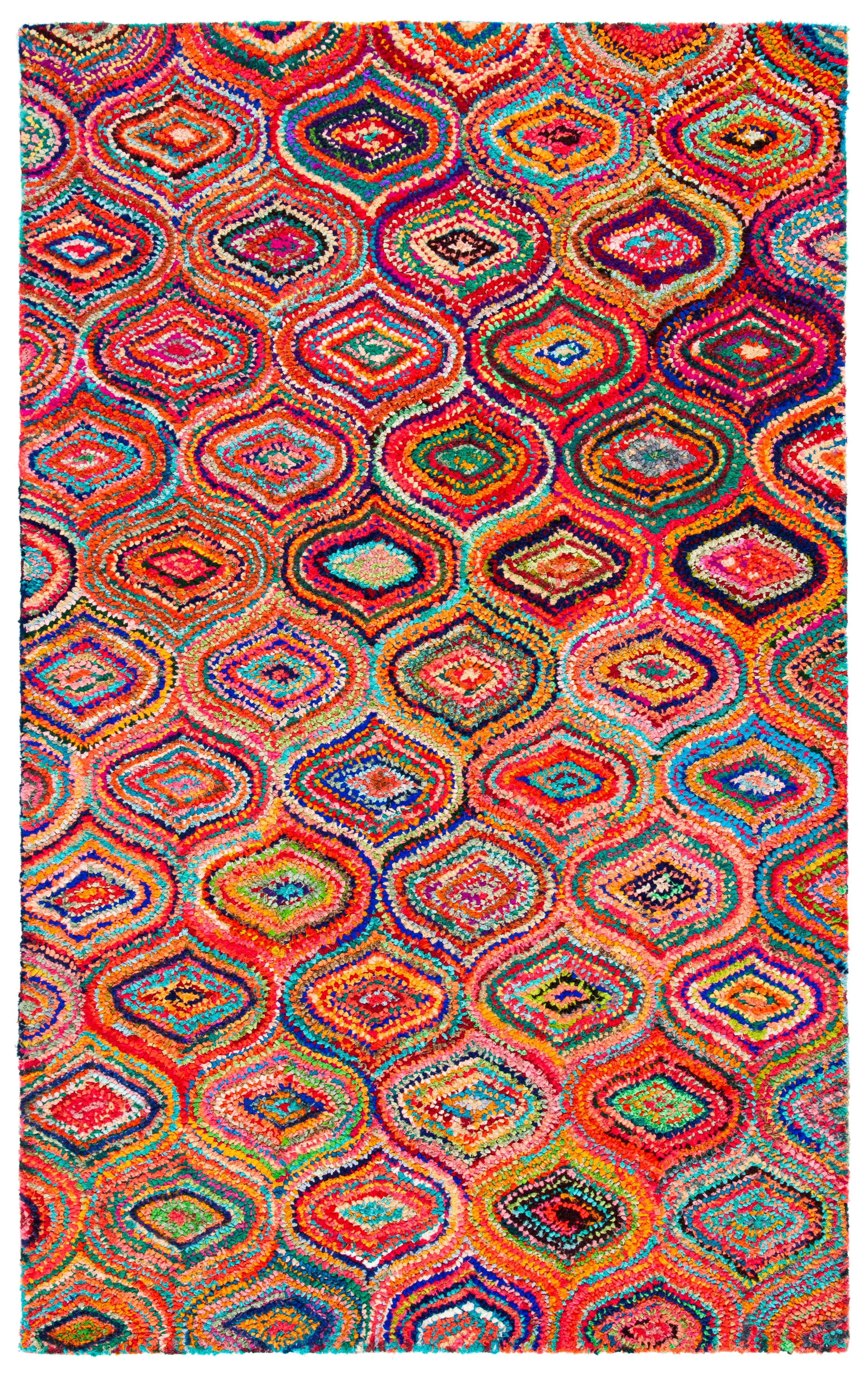 Handmade Multicolor Round Tufted Wool Area Rug