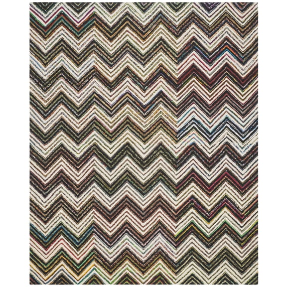 SAFAVIEH Nantucket Warner Striped Area Rug, Ivory/Black, 9' x 12'