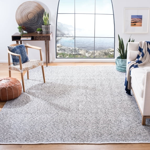 SAFAVIEH Nantucket Noelle Geometric Chevron Area Rug, Charcoal, 8' x 10'