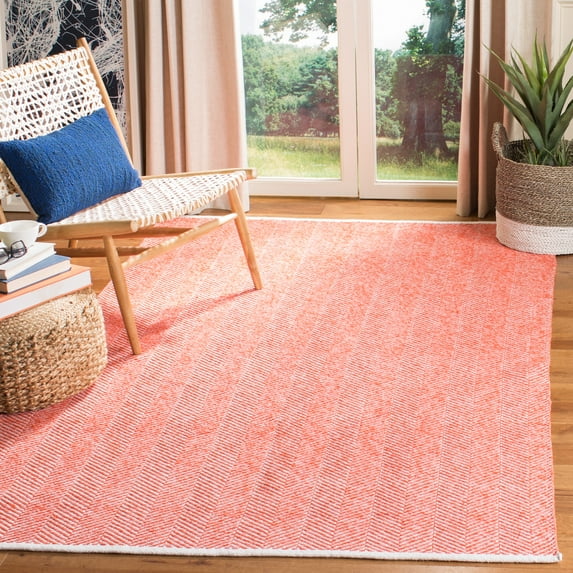 SAFAVIEH Nantucket Noelle Geometric Chevron Area Rug, Rust, 5' x 8'