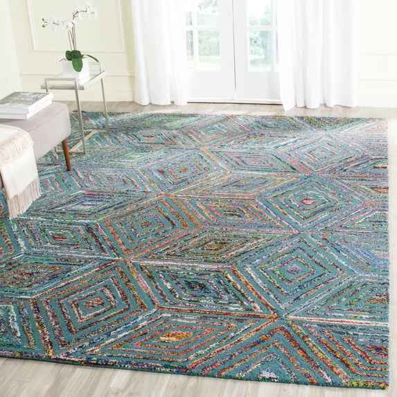 SAFAVIEH Nantucket Normand Geometric Area Rug, Blue, 10' x 14'