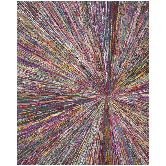 SAFAVIEH Nantucket Sharla Geometric Cotton Area Rug, Multi, 6' x 9'