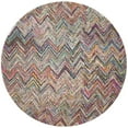 thumbnail image 1 of SAFAVIEH Nantucket Suzette Zigzag Stipes Cotton Area Rug, Multi, 8' x 8' Round, 1 of 10