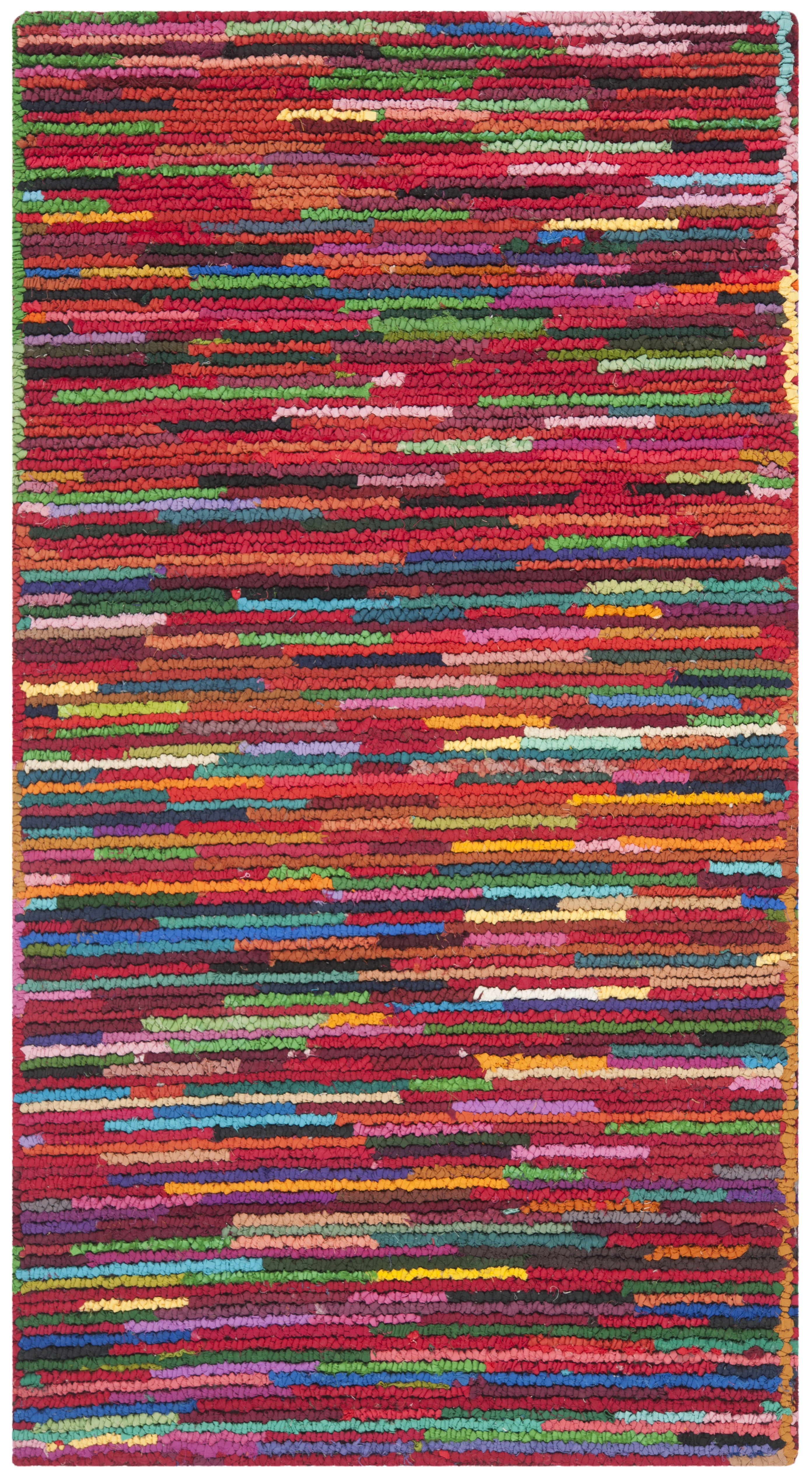 Handmade Multicolor Cotton Tufted Round Rug, 2' 3" x 4'