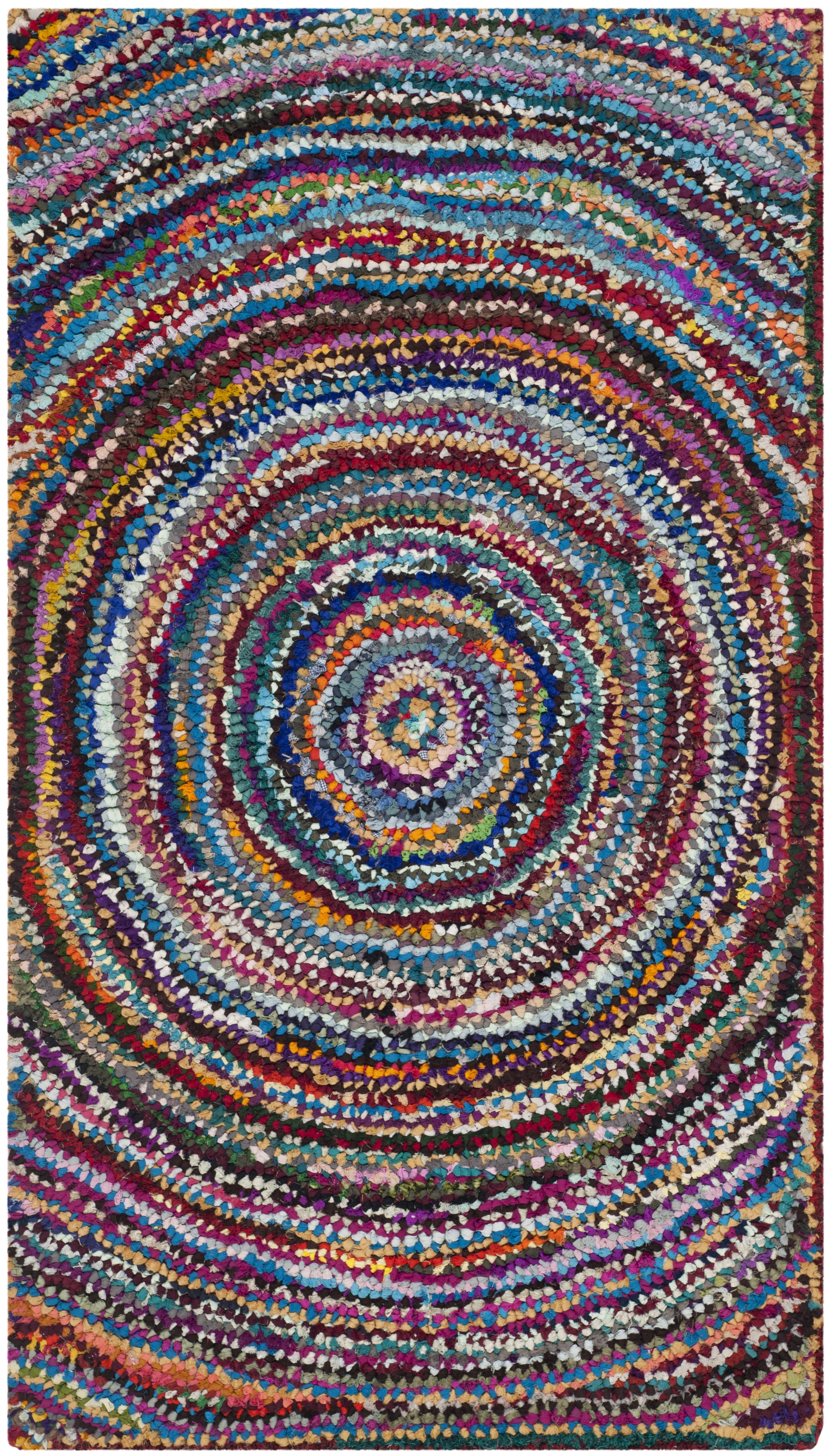 Handmade Multicolor Cotton Tufted Rectangular Area Rug