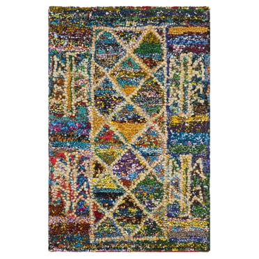 SAFAVIEH Nantucket Timothy Geometric Shapes Cotton Area Rug, Multi, 2' x 3'