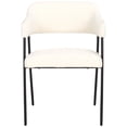 thumbnail image 1 of SAFAVIEH Naoko Mid-Century Boucle Solid Dining Armchair, White/Black, 1 of 13