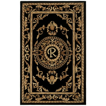 SAFAVIEH Naples Collection NA516R Handmade Black Rug