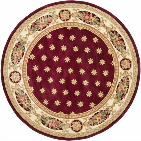 SAFAVIEH Naples Jayde Floral Bordered Wool Area Rug, Red/Multi, 5' x 8'