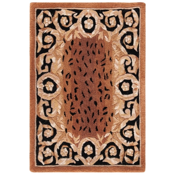 SAFAVIEH Naples Karenza Oriental Wool Area Rug, Black/Gold, 2' x 3'
