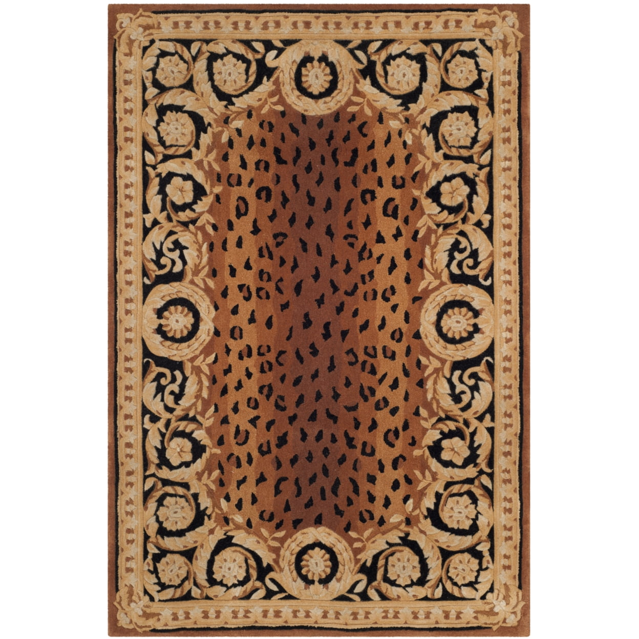 Handmade Black and Gold Wool Tufted 4' x 6' Rug