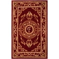 thumbnail image 1 of SAFAVIEH Naples Katharine Floral Bordered Wool Area Rug, Burgundy, 5' x 8', 1 of 4