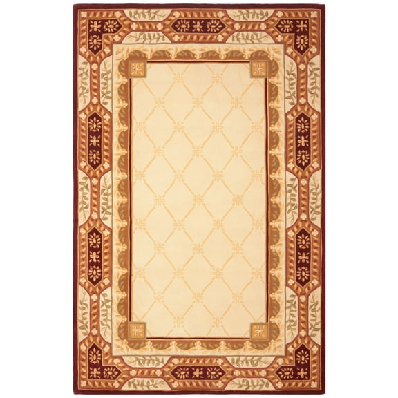 SAFAVIEH Naples Kensington Floral Bordered Wool Area Rug, Multi, 9' x 12'