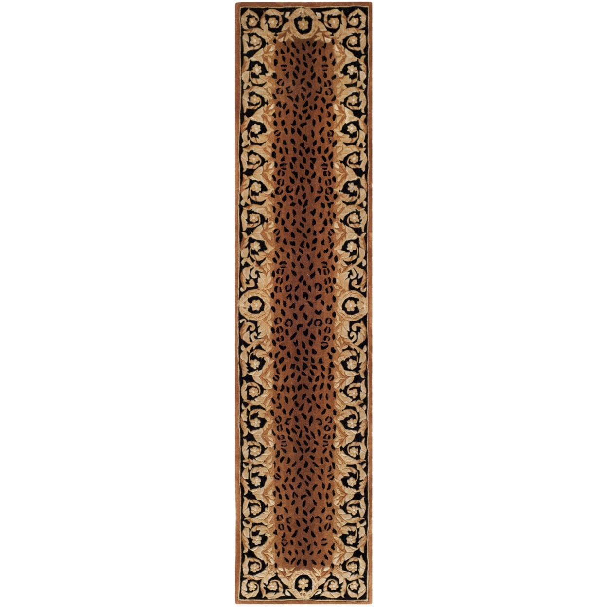 Handmade Black and Gold Wool Tufted Area Rug