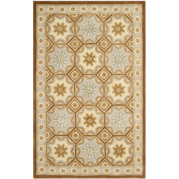 SAFAVIEH Naples Varvara Geometric Area Rug, Ivory/Brown, 5' x 8'