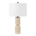 thumbnail image 1 of SAFAVIEH Nara 25" Mid-Century Travertine Ivory Table Lamp with White Shade, 1 of 6