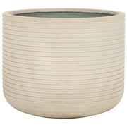 SAFAVIEH Nardo 23" x 23" x 18" Cylinder Beige Ficonstone Solid Plant Pot