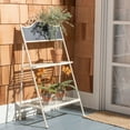 thumbnail image 1 of SAFAVIEH Natum 2 Tier Outdoor Patio Plant Stand, Pearl White, 1 of 7
