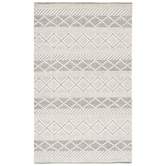 SAFAVIEH Natura Aaron Geometric Wool Area Rug, Ivory, 3' x 5'
