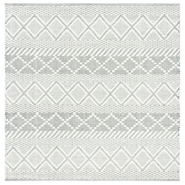 SAFAVIEH Natura Aaron Geometric Wool Area Rug, Ivory, 6' x 6' Square