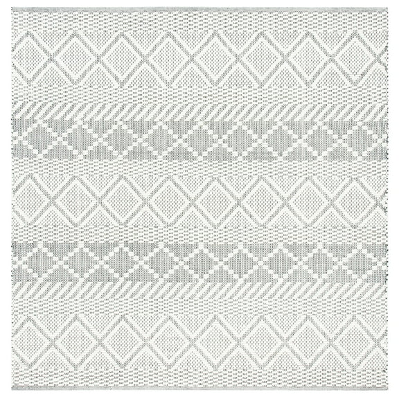 SAFAVIEH Natura Aaron Geometric Wool Area Rug, Ivory, 6' x 6' Square