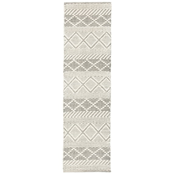 SAFAVIEH Natura Aaron Geometric Wool Runner Rug, Ivory, 2'3" x 8'