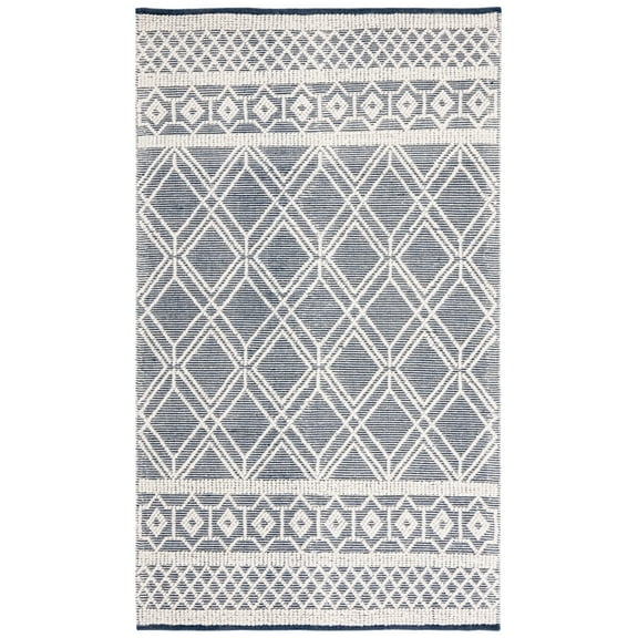 SAFAVIEH Natura Adamina Geometric Area Rug, Ivory/Navy, 8' x 10'