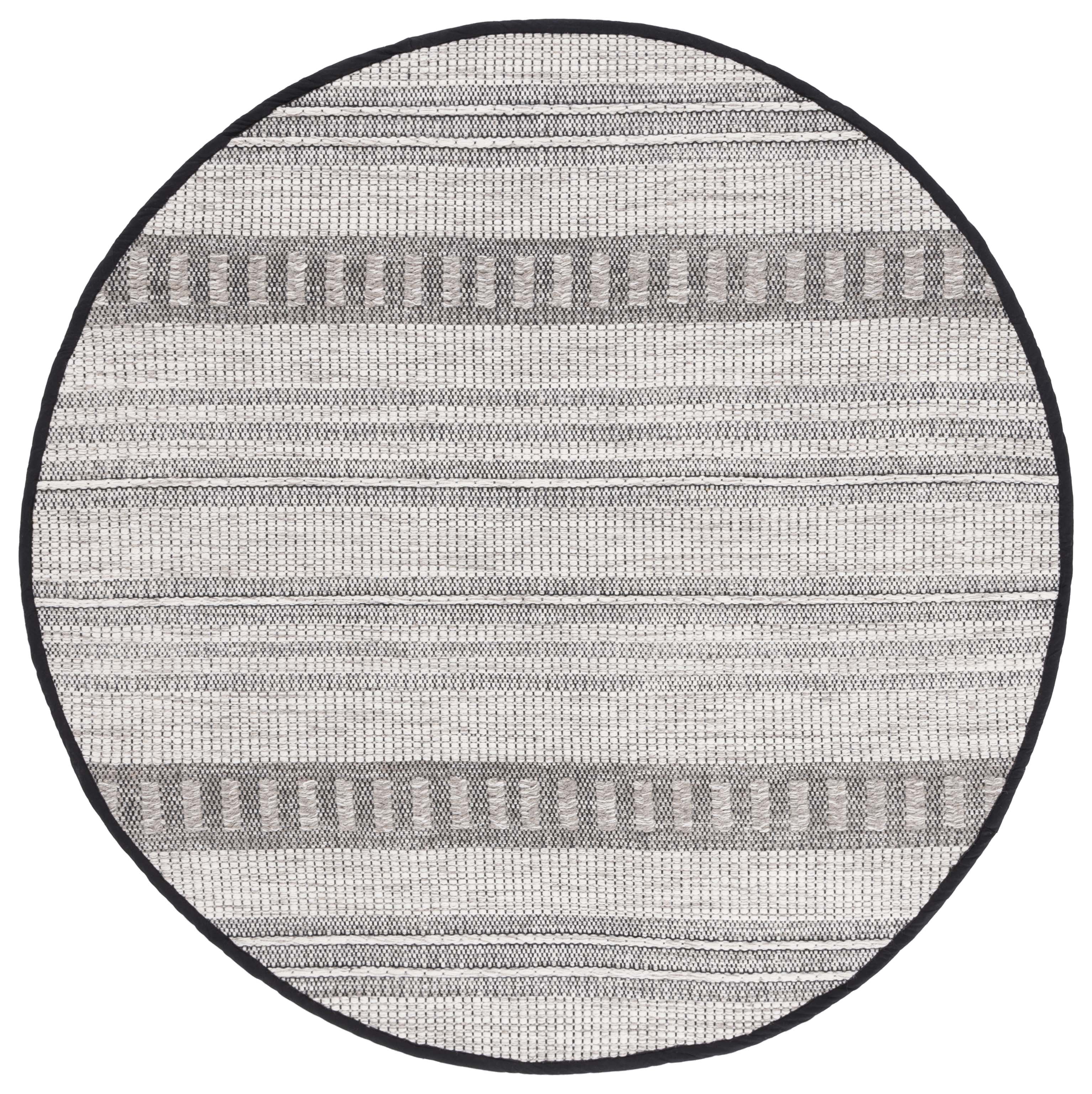 SAFAVIEH Natura Aindreas Geometric Area Rug, Grey/Black, 6' x 6' Round