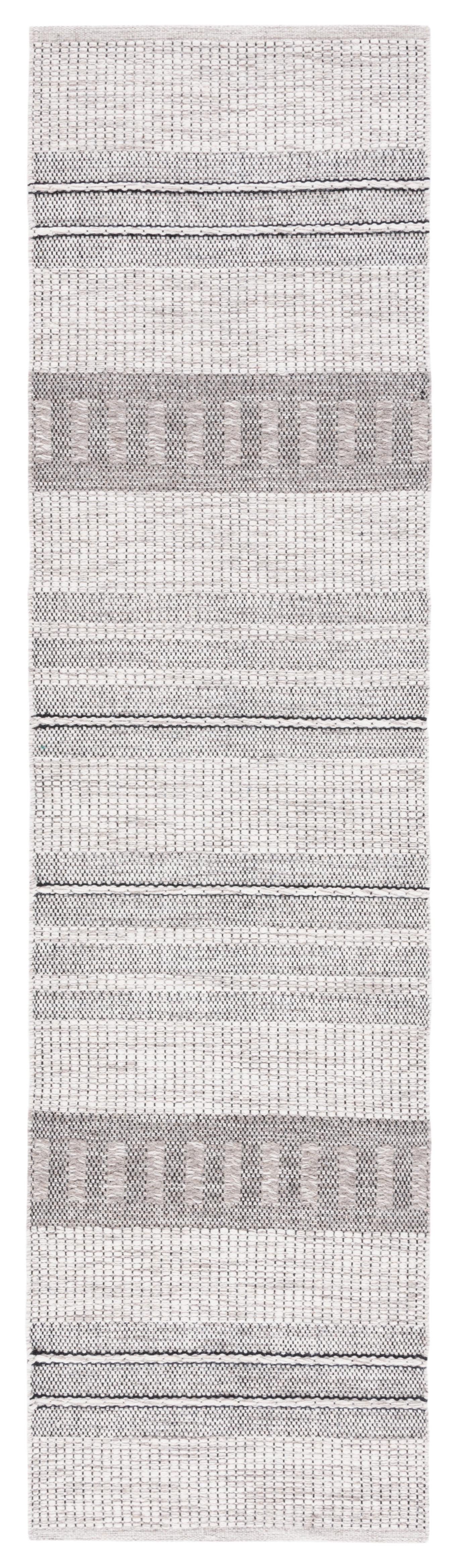 SAFAVIEH Natura Aindreas Geometric Runner Rug, Grey/Black, 2'3" x 9'