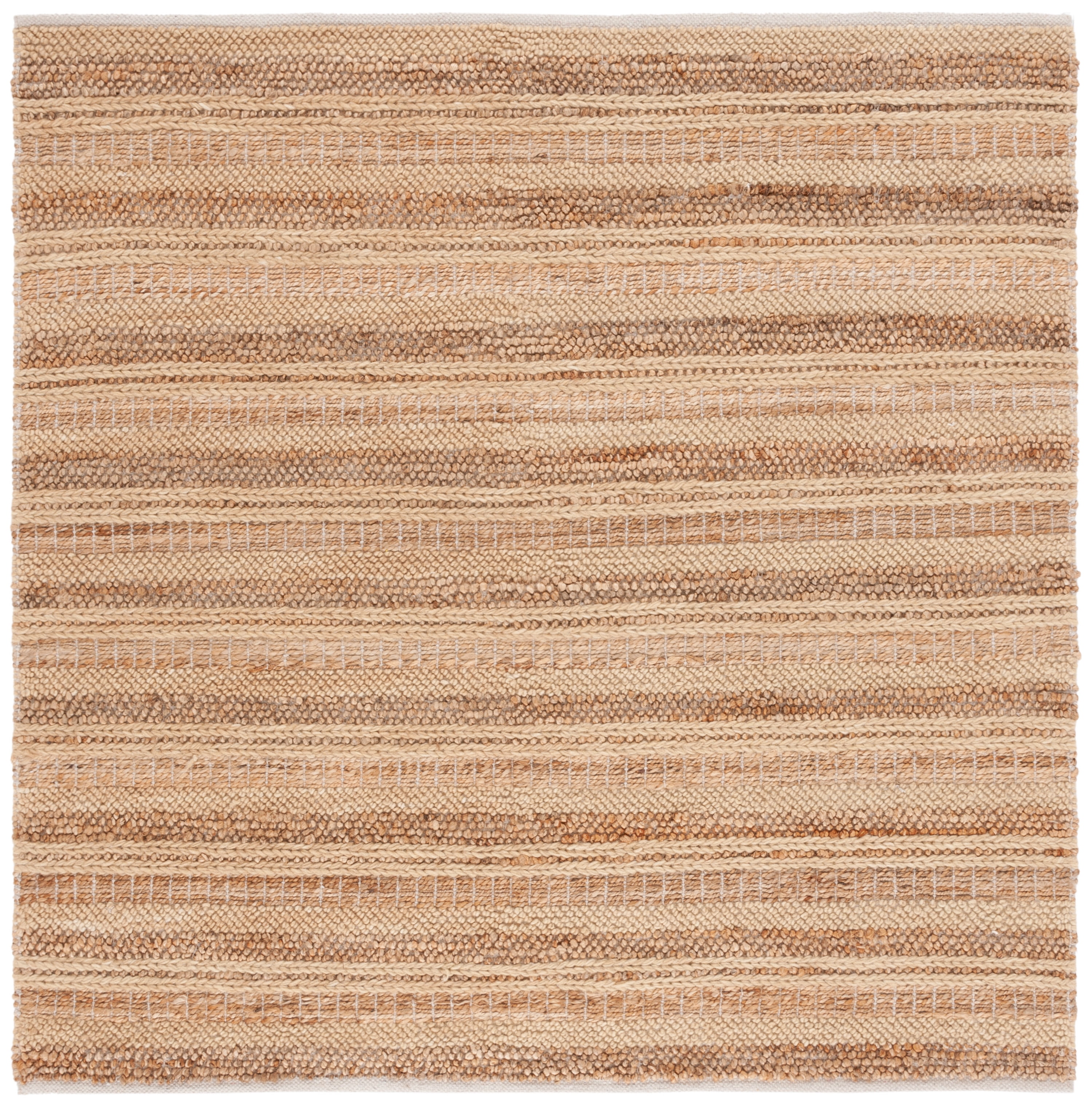 SAFAVIEH Natura Alecia Striped Area Rug, Natural/Beige, 6' x 6' Square