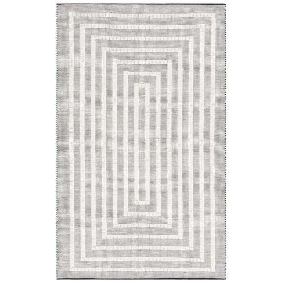 SAFAVIEH Natura Allen Bordered Area Rug, Black/Ivory, 4' x 6'