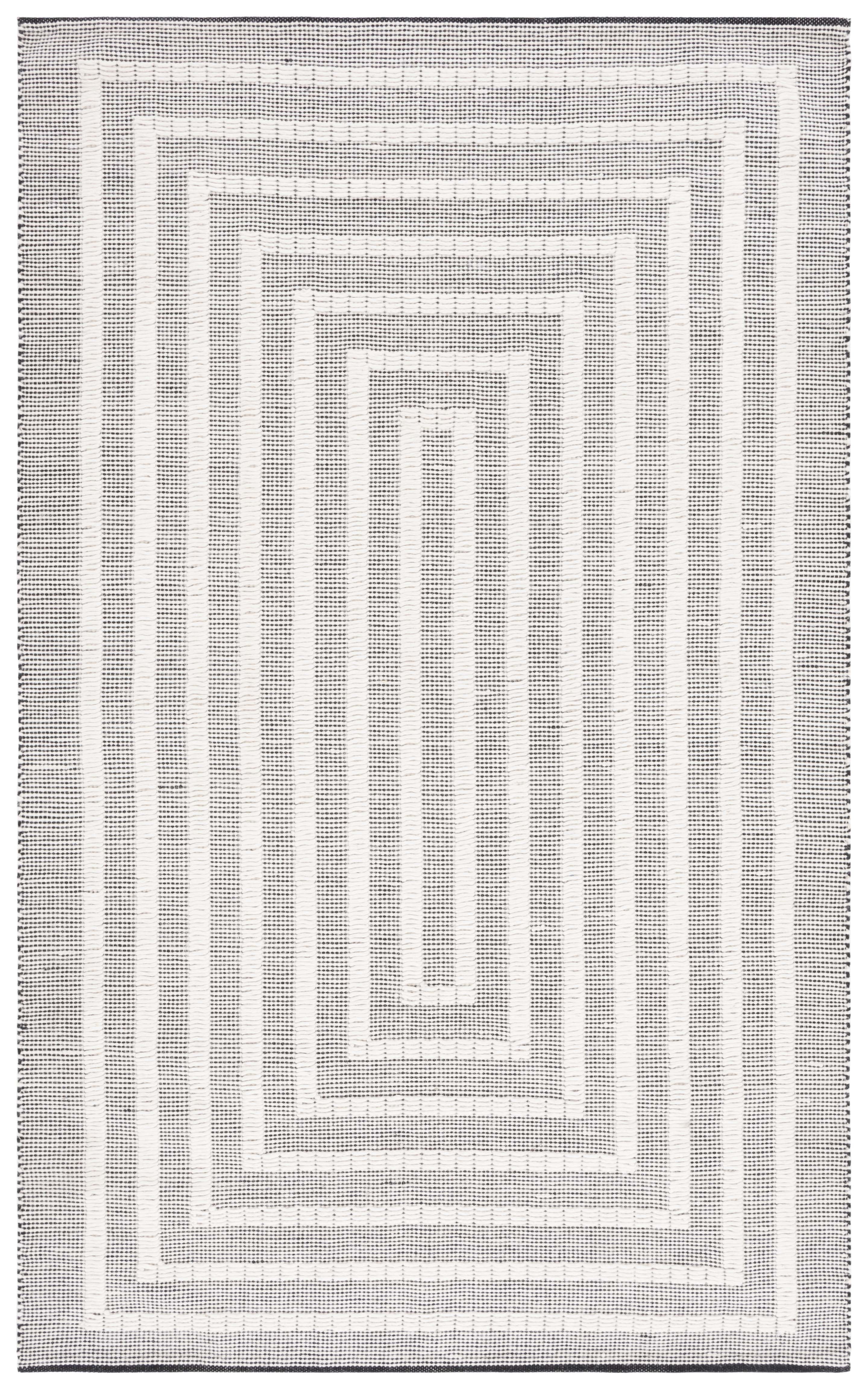 SAFAVIEH Natura Allen Bordered Area Rug, Black/Ivory, 5' x 8'