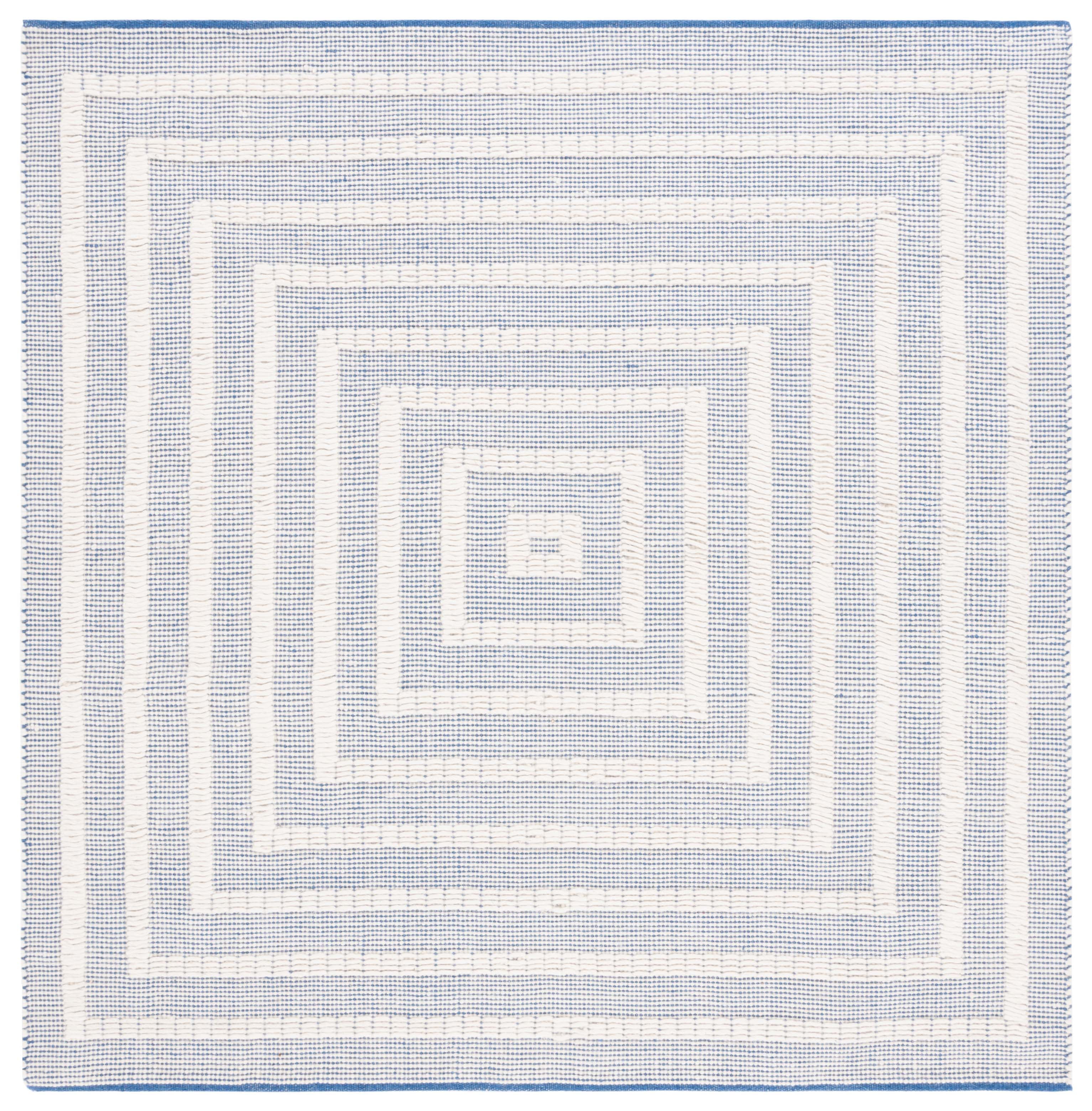 SAFAVIEH Natura Allen Bordered Area Rug, Blue/Ivory, 6' x 6' Square
