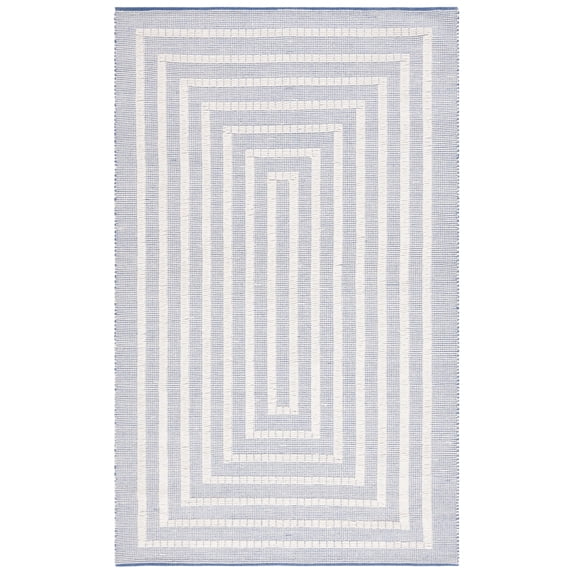 SAFAVIEH Natura Allen Bordered Area Rug, Blue/Ivory, 6' x 9'