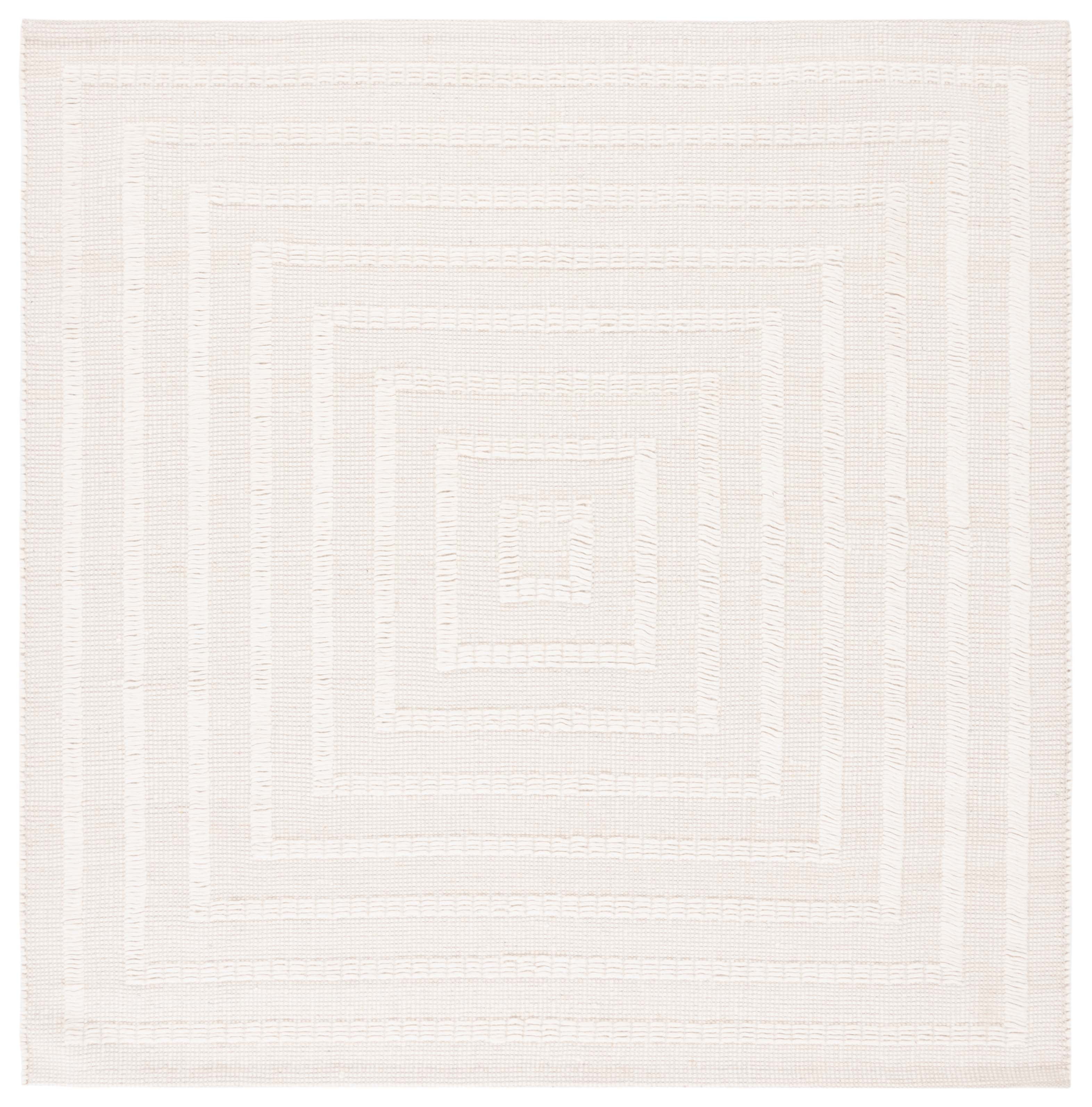 SAFAVIEH Natura Allen Bordered Area Rug, Ivory/Beige, 6' x 6' Square