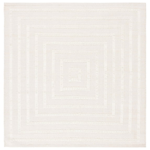 SAFAVIEH Natura Allen Bordered Area Rug, Ivory/Beige, 6' x 6' Square