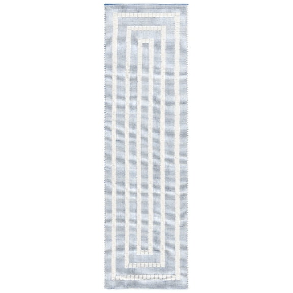 SAFAVIEH Natura Allen Bordered Runner Rug, Blue/Ivory, 2'3" x 8'