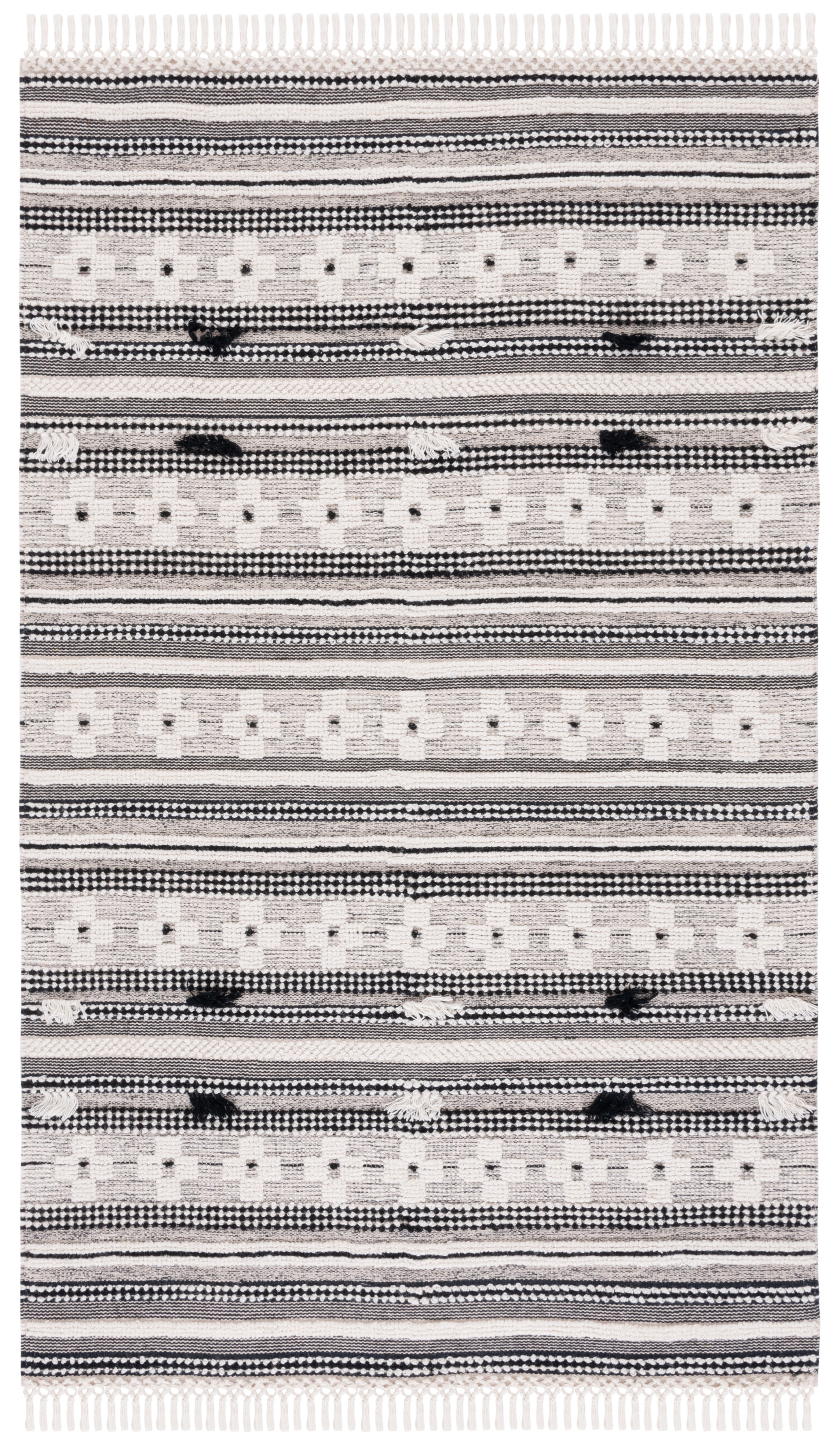 SAFAVIEH Natura Amanda Southwestern Area Rug, Black/Ivory, 5' x 8'