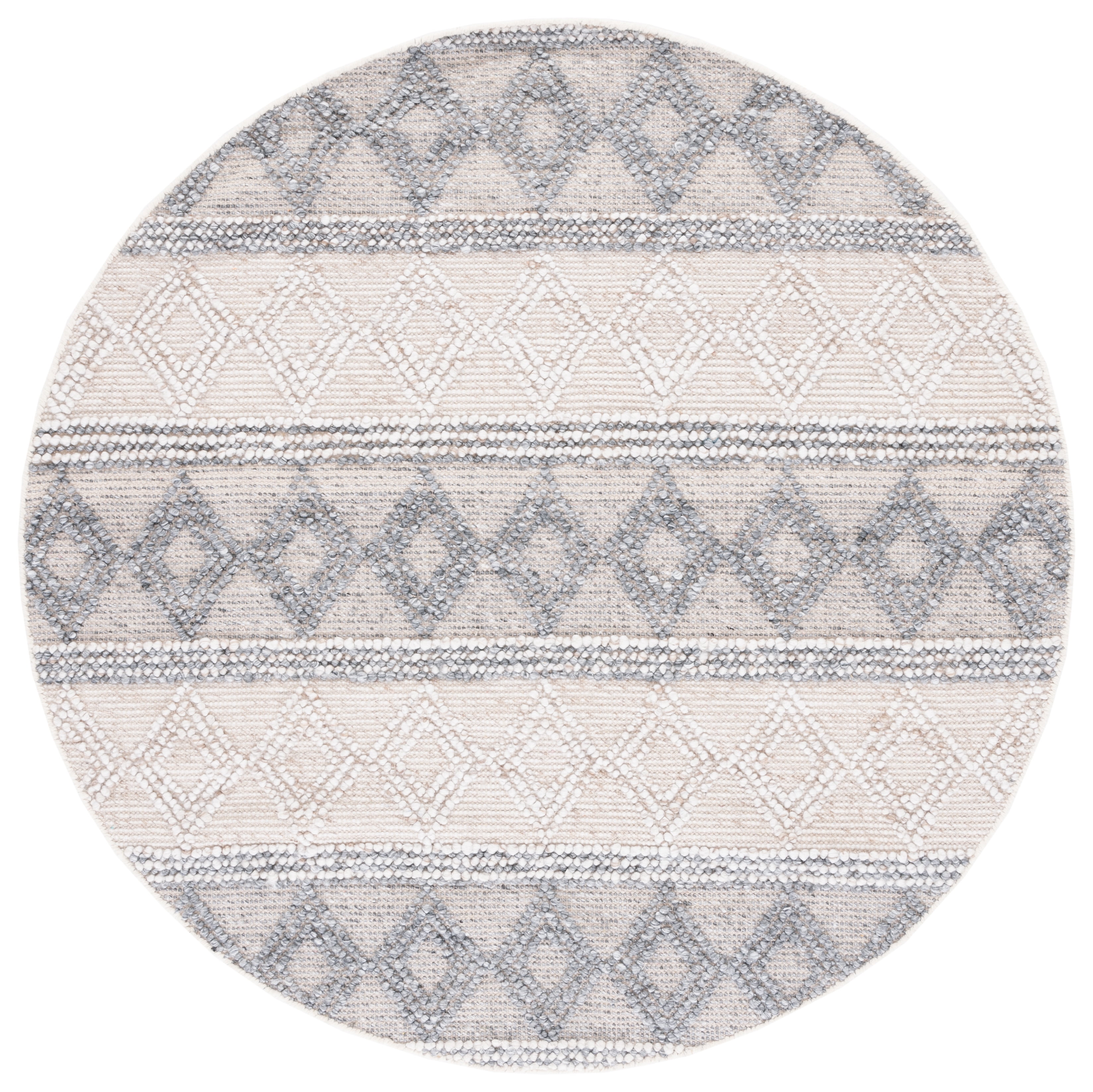 SAFAVIEH Natura Andrina Southwestern Area Rug, Ivory/Grey, 6' x 6' Round