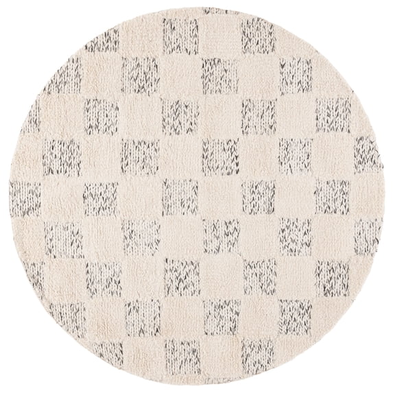 SAFAVIEH Natura Anna Geometric Area Rug, Ivory/Black, 6' x 6' Round