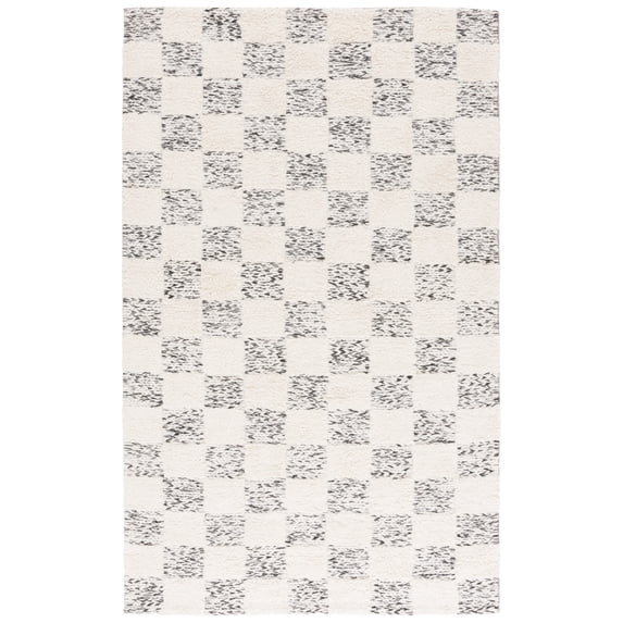 SAFAVIEH Natura Anna Geometric Area Rug, Ivory/Black, 6' x 9'