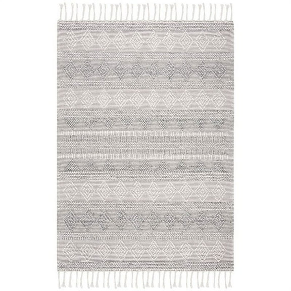 SAFAVIEH Natura Aphrodite Braided Diamonds Area Rug, Silver, 5' x 8'