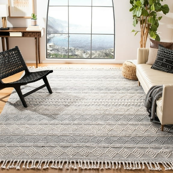 SAFAVIEH Natura Aphrodite Braided Diamonds Area Rug, Silver, 8' x 10'