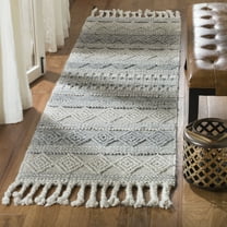 SAFAVIEH Natura Aphrodite Braided Diamonds Runner Rug, Silver, 2'3" x 8'