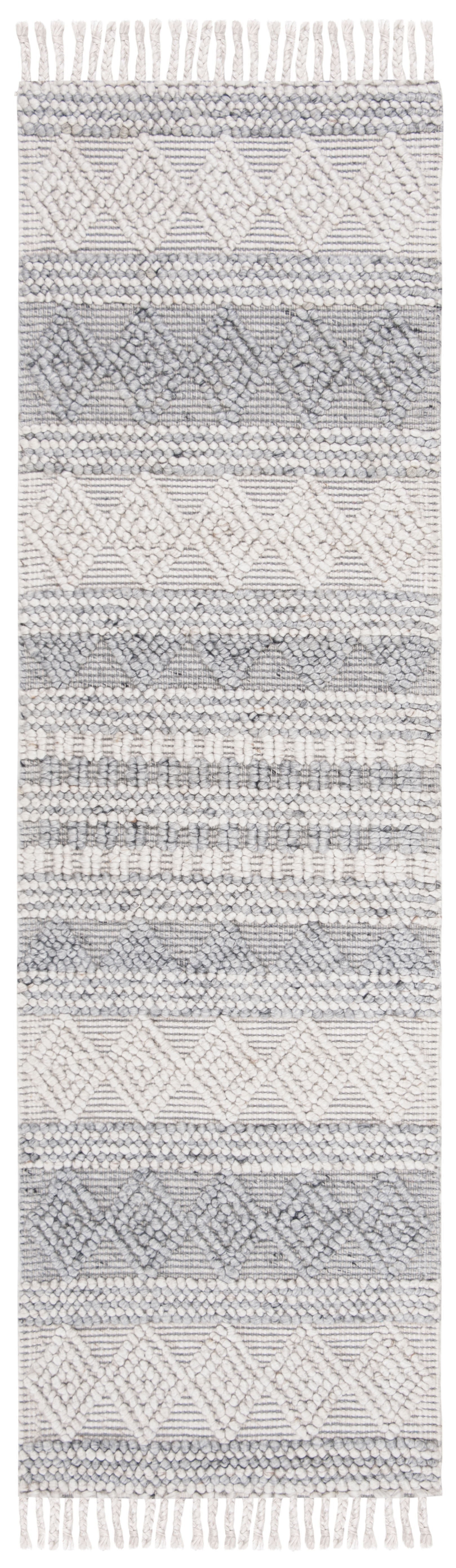 SAFAVIEH Natura Aphrodite Geometric Runner Rug, Silver, 2'3" x 10'