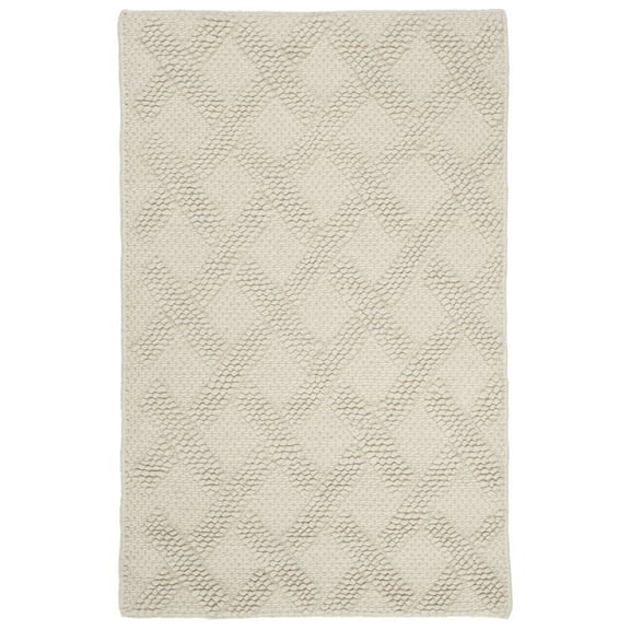 SAFAVIEH Natura Ashley Braided Crisscross Wool Area Rug, Ivory/Beige, 3' x 5'